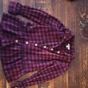 Plaid Kids Shirt - Red and Blue